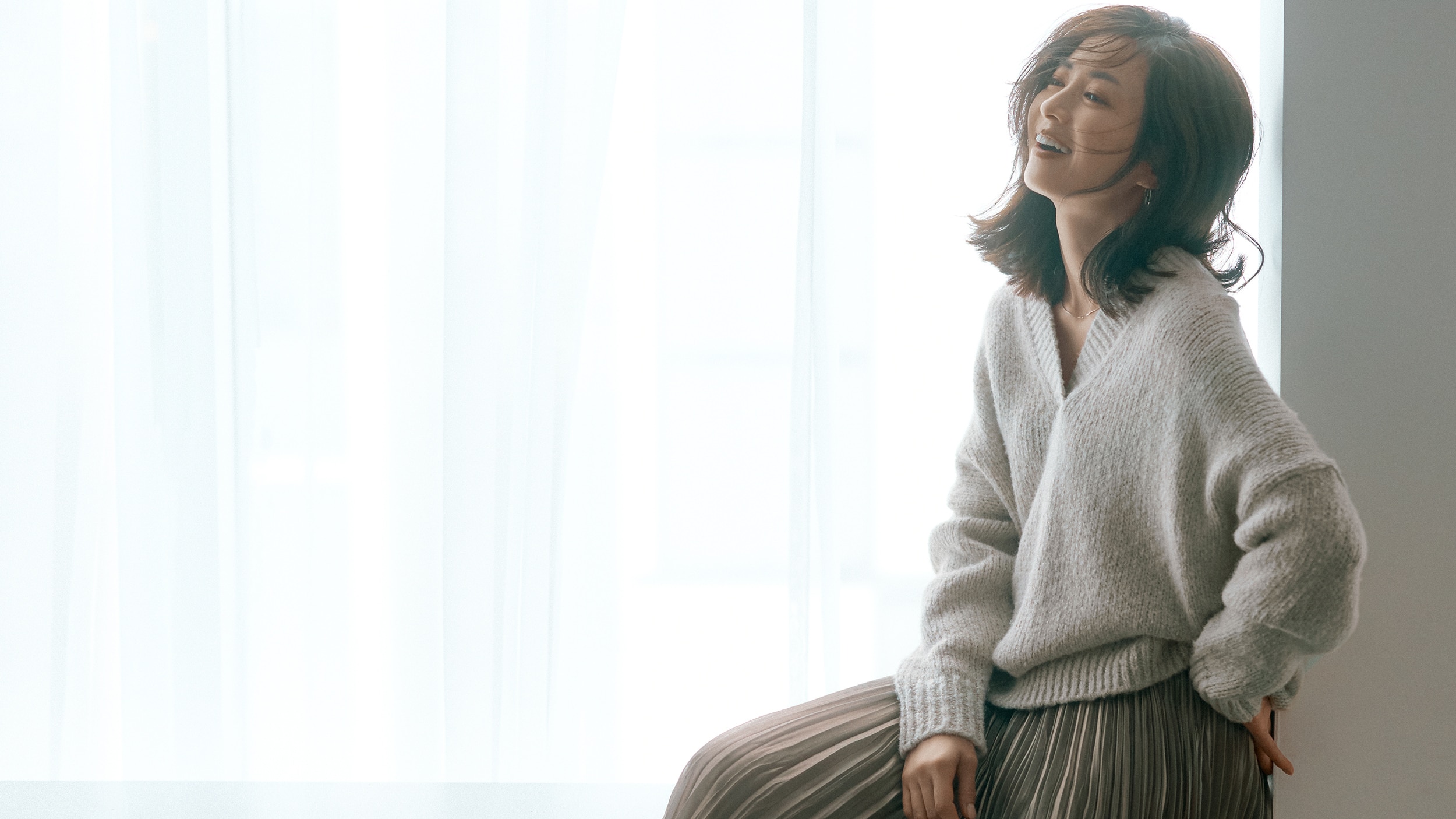 オンワード 23区　ニットツーピース 洗える】カシミヤブレンド クルーネック ニット / 23区 L