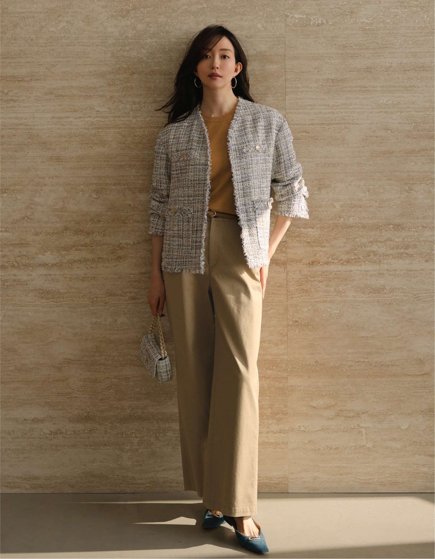 23区 チノパンツ ツイードジャケット 品格カジュアル