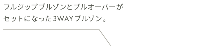 フルジップブルゾンとプルオーバーがセットになった3WAYブルゾン。
