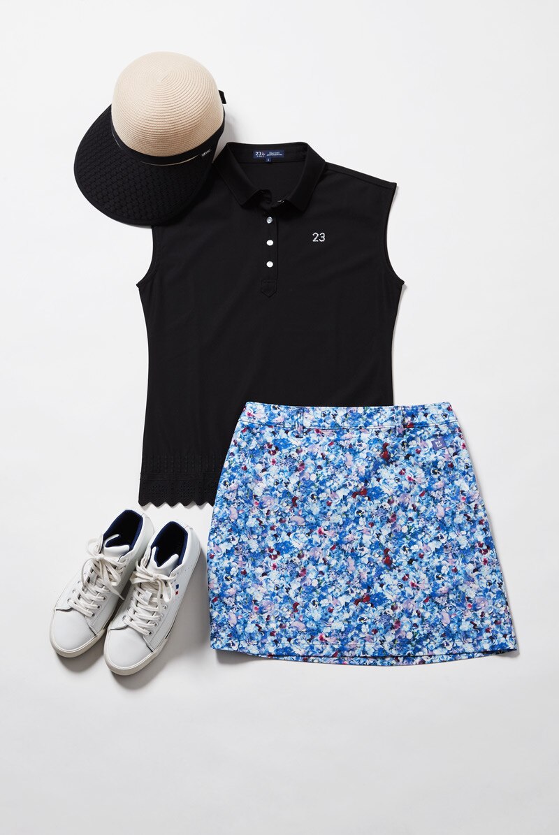 23区GOLF ネイビー ポロシャツ　ホワイト キュロットスカート 23区GOLF】好きな色着て、ゴルフに行こう! | What COLOR do YOU like