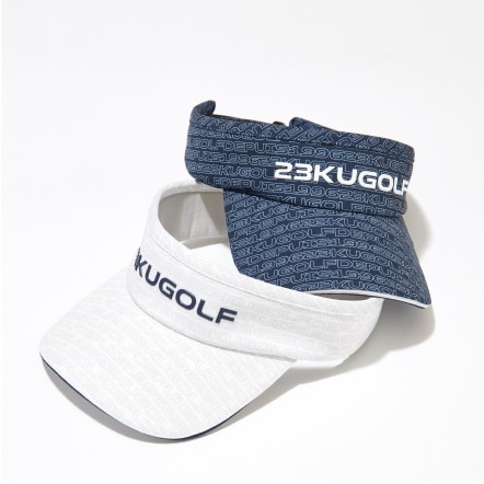 ロゴ総柄 ラウンディッシュサンバイザー