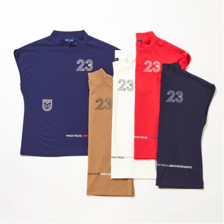 フレンチスリーブロゴモックネック