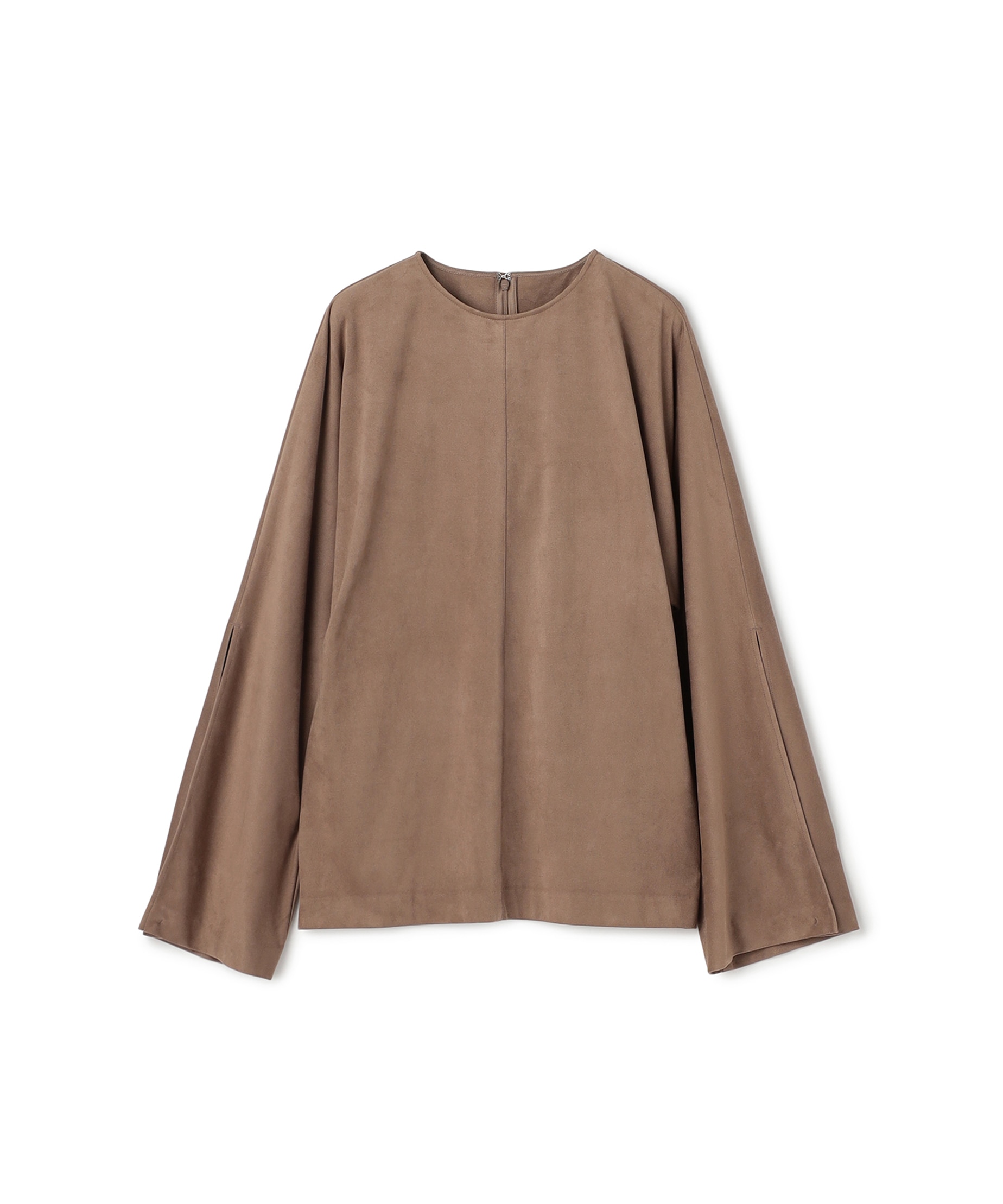BLOUSE-TAUPE SUEDE