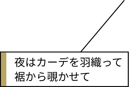 夜はカーデを羽織って裾から覗かせて