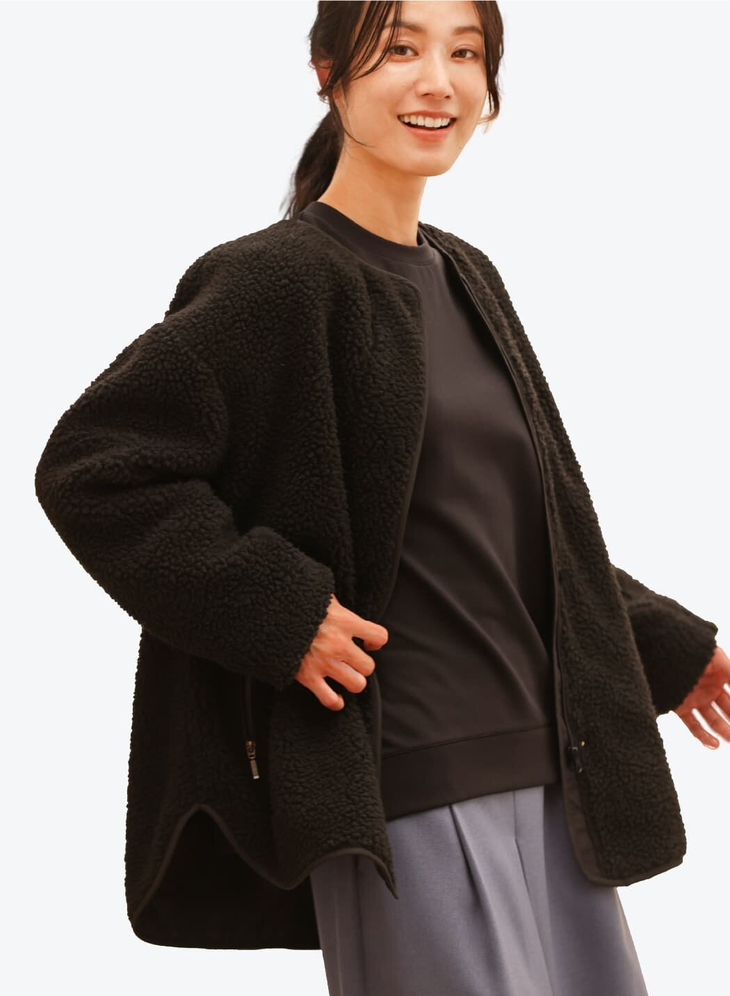 ジップアップボアジャケット