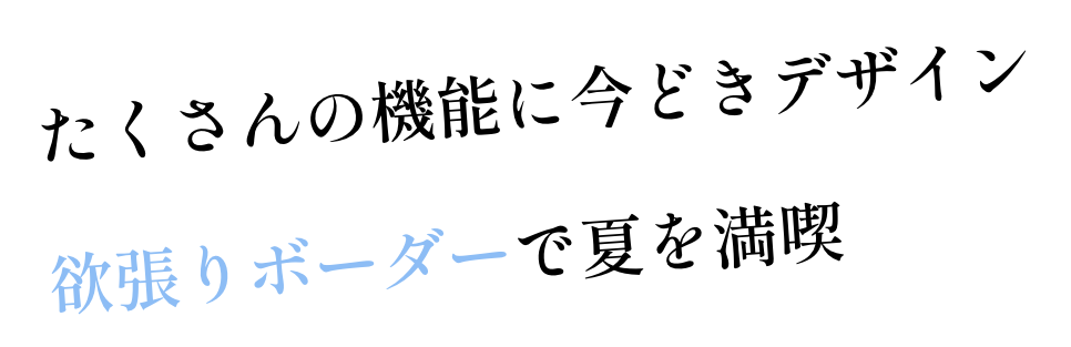 たくさんの機能に今どきデザイン 欲張りボーダーで夏を満喫