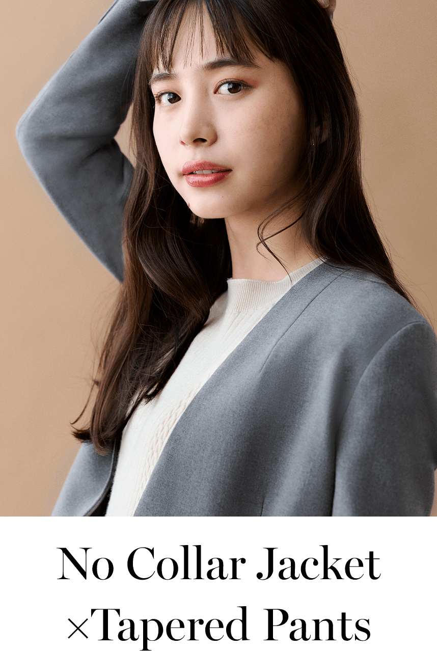 No Collar Jacket×Tapered Pants