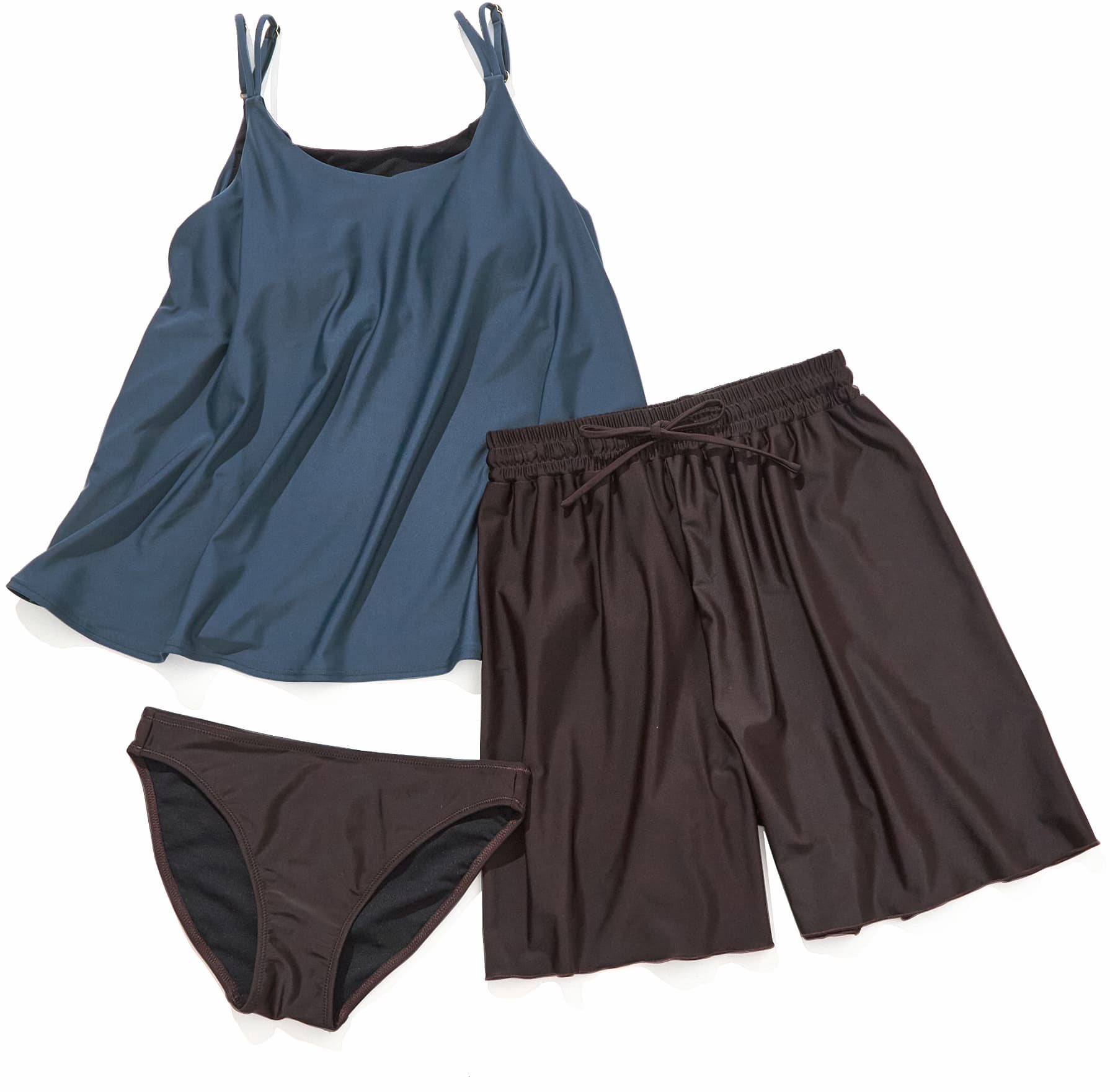 ひらりと広がるフレアシルエット　グリーン×ブラウンのバイカラーがおしゃれ