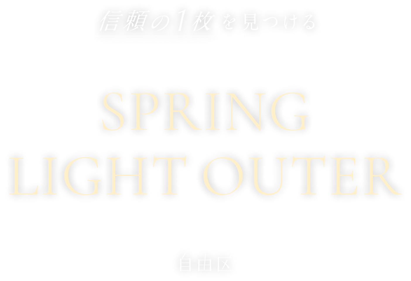 信頼の1枚を見つける SPRING LIGHT OUTER 自由区