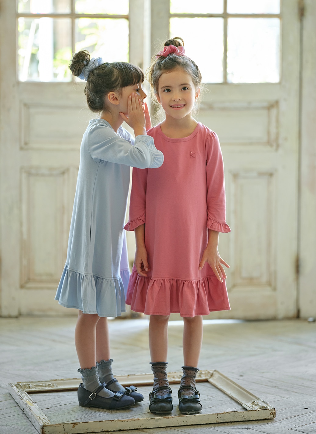 シュシュ付きフリル colorワンピース