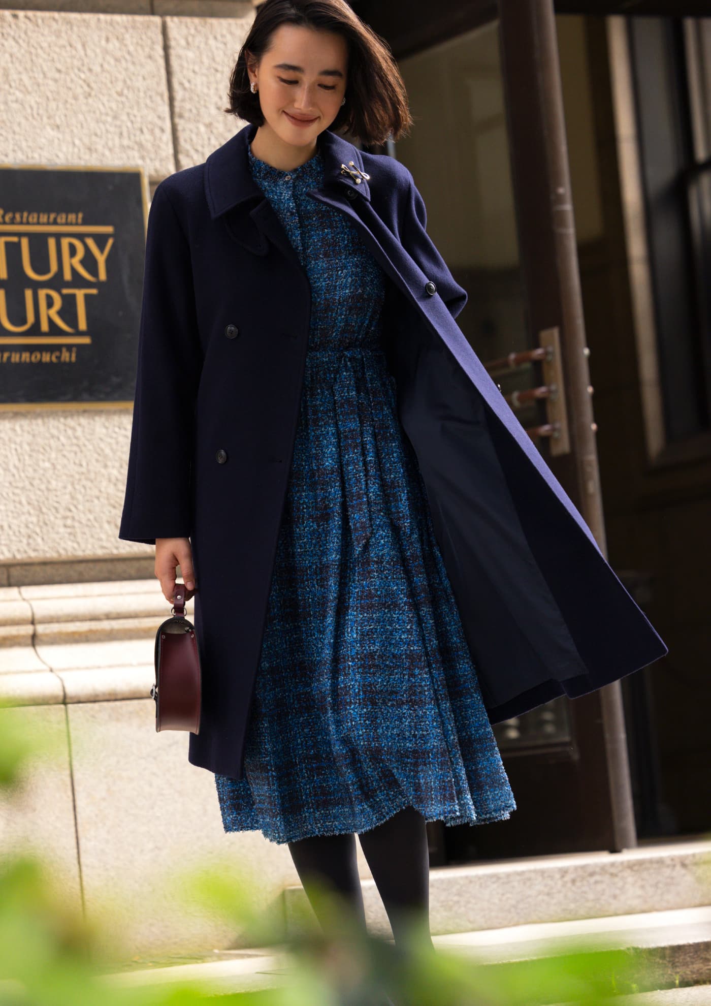 美品 ユニオンランチ キルティング中わた裏地 ゴールド釦ウールピーコート 濃紺 組曲】Find Your Favorite Outerwear アウターから始める冬支度