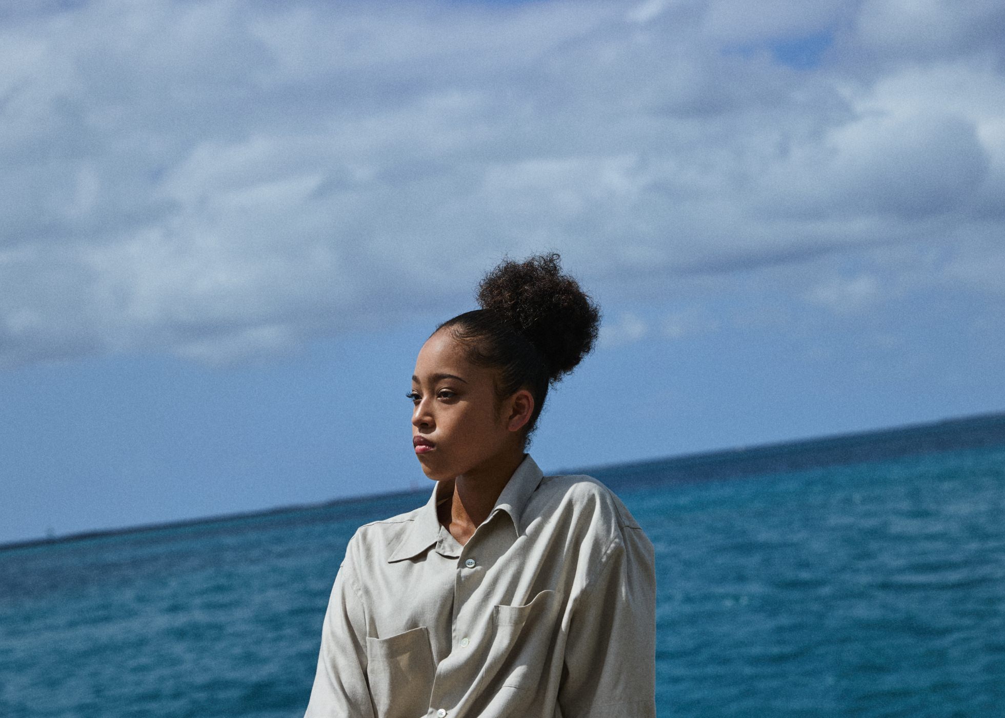 Rayon/Linen Open Collar Shirt