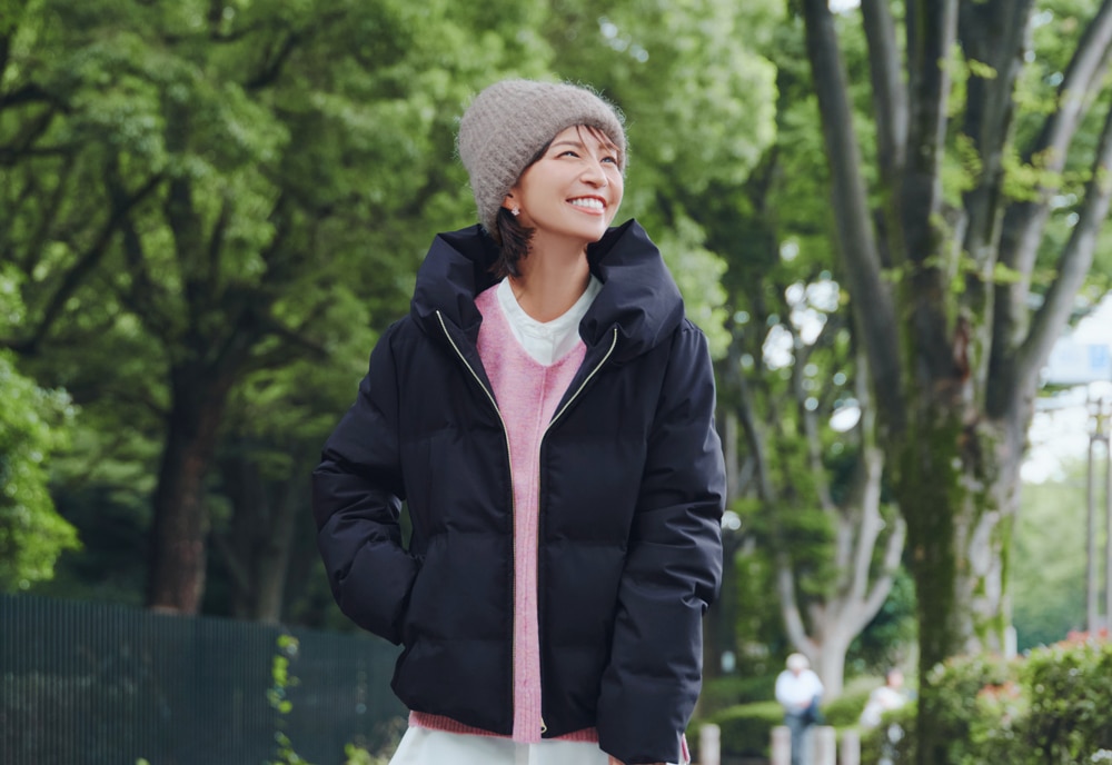 安田美沙子さんと選ぶ、プチプラなのに高見えシームレスダウン