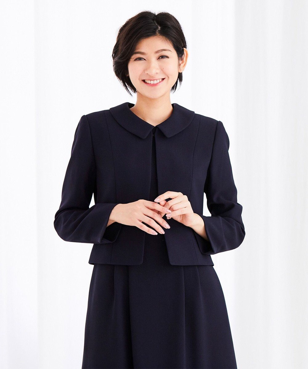 お受験 セレモニーに 濃紺 洗える 衿取り外し可 ワンピース ジャケット 自由区 Formal ファッション通販 公式通販 オンワード クローゼット