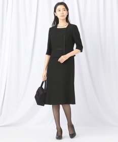 目玉 送料無料 前開きワンピース ドビーボーダーリボン ジャケット ワンピース 自由区 フォーマル ｊｉｙｕｋｕ ｆｏｒｍａｌ 特別価格 Classaider Com