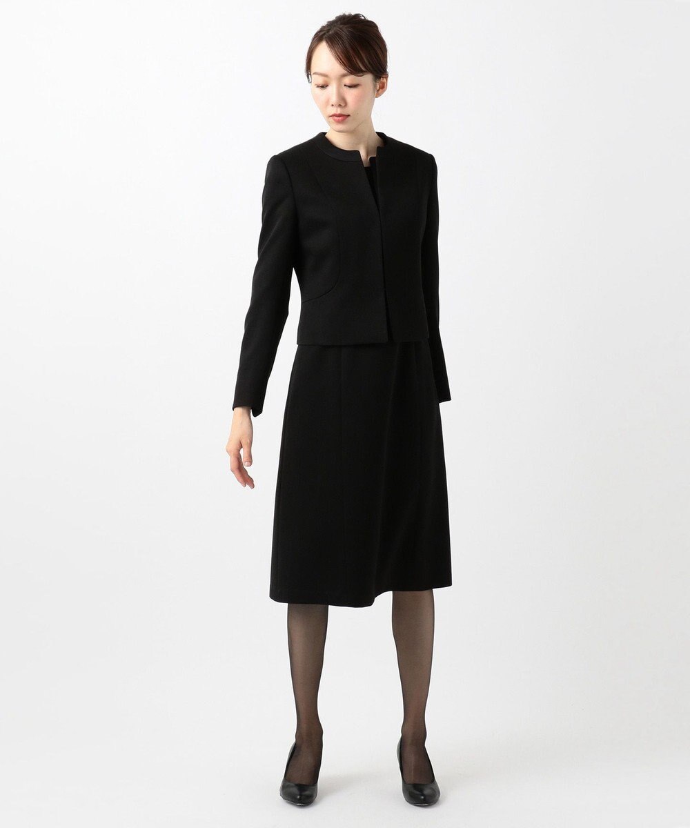 自由区 FORMAL 【ストレッチ性あり】パンシルキーストレッチ アンサンブル 