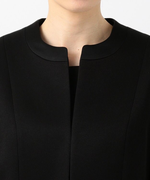 自由区 FORMAL 【ストレッチ性あり】パンシルキーストレッチ アンサンブル ブラック系