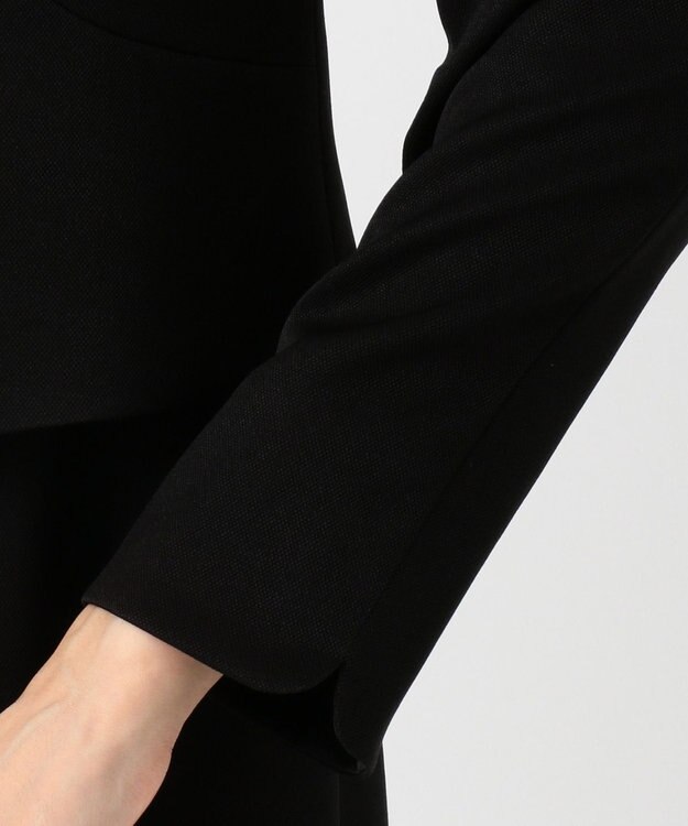 自由区 FORMAL 【ストレッチ性あり】パンシルキーストレッチ アンサンブル ブラック系
