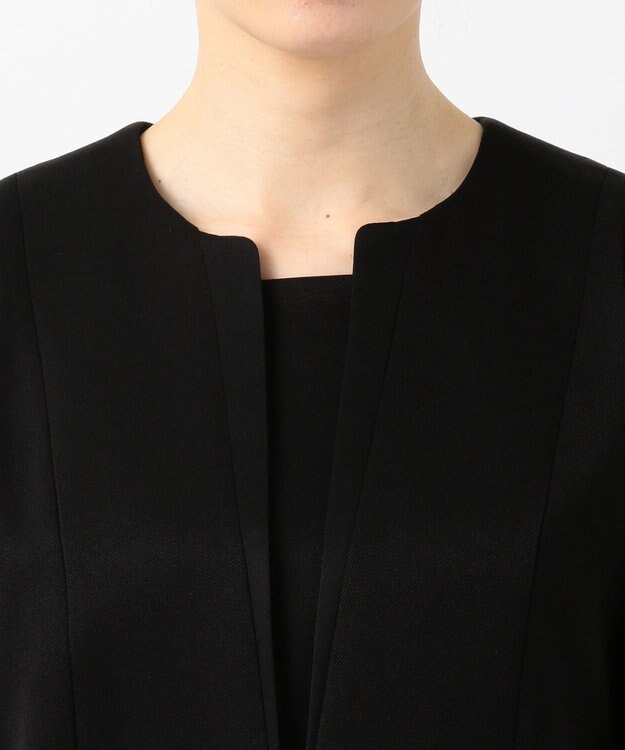 自由区 FORMAL 【ストレッチ性あり】パンシルキーストレッチ アンサンブル ブラック系