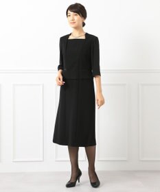 自由区 FORMAL 【ストレッチ素材】NOIE15平二重 ジャケット+ワンピース