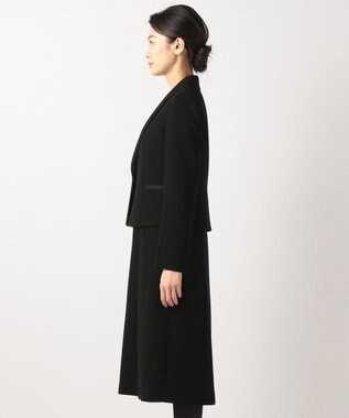 自由区 FORMAL 【ストレッチ素材】NOIE15平二重 ジャケット+ワンピース ブラック系