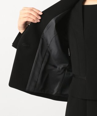 自由区 FORMAL 【ストレッチ素材】NOIE15平二重 ジャケット+ワンピース ブラック系