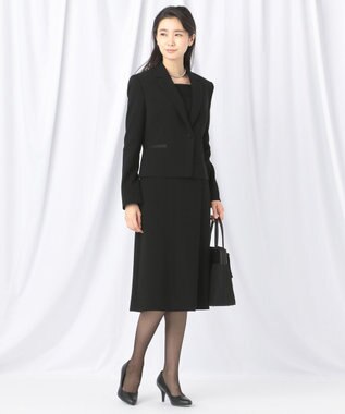 自由区 FORMAL 【ストレッチ素材】NOIE15平二重 ジャケット+ワンピース ブラック系