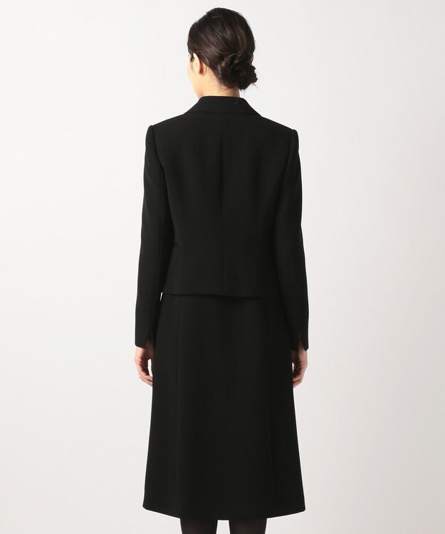 自由区 FORMAL 【ストレッチ素材】NOIE15平二重 ジャケット+ワンピース ブラック系