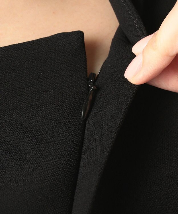 自由区 FORMAL 【ストレッチ素材】NOIE15平二重 ジャケット+ワンピース ブラック系