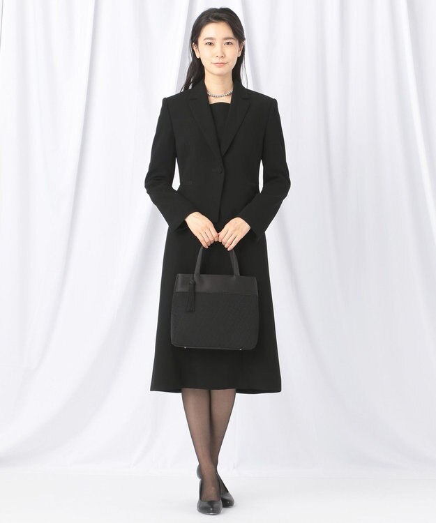 自由区 FORMAL 【ストレッチ素材】NOIE15平二重 ジャケット+ワンピース ブラック系