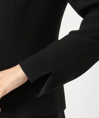 自由区 FORMAL 【高級トリアセテート素材】レベッカBSジョーゼット ジャケット+ワンピース ブラック系
