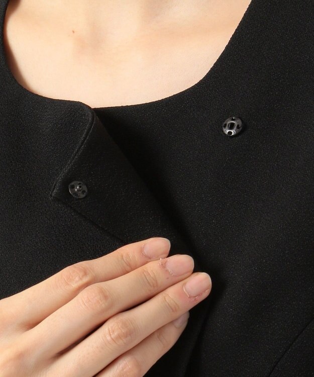 自由区 FORMAL 【高級トリアセテート素材】レベッカBSジョーゼット ジャケット+ワンピース ブラック系