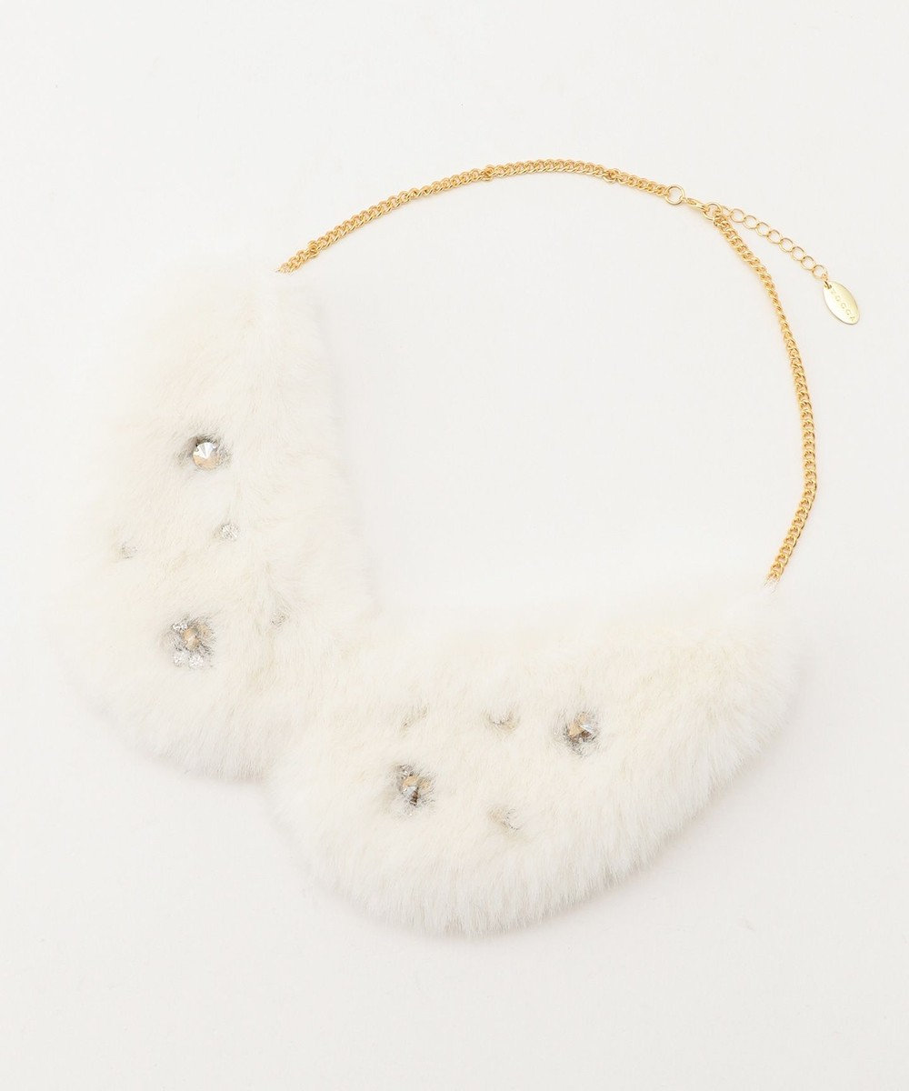 TOCCA FUR NECKLACE ファーネックレス アイボリー系