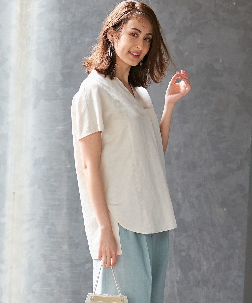 【オンワード】 ICB>トップス Soft Linen ブラウス ライトベージュ 4 レディース 【送料無料】