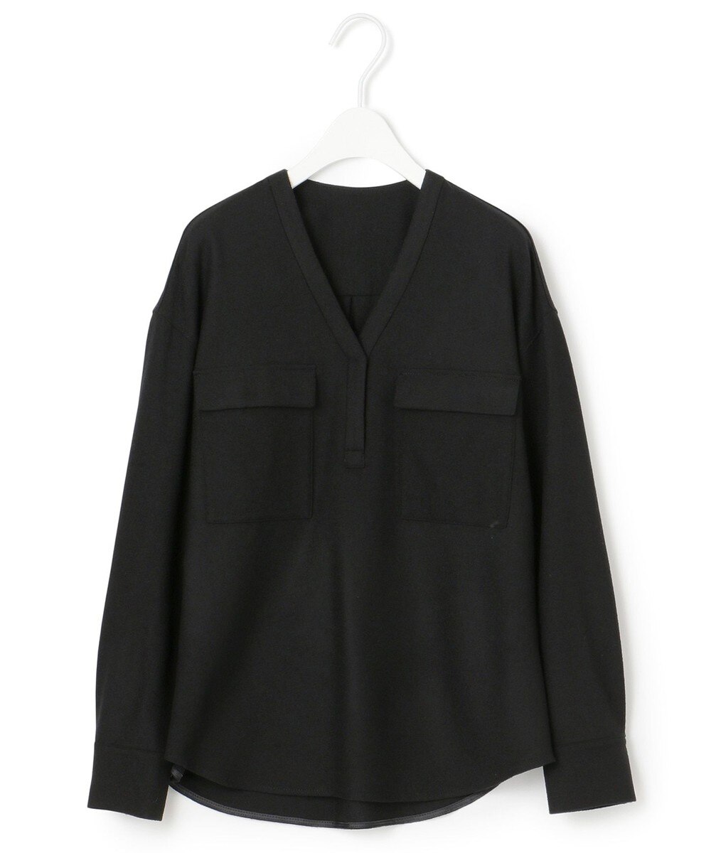 【オンワード】 ICB>トップス WoolGeorgette Vネックブラウス ブラック 0 レディース 【送料無料】