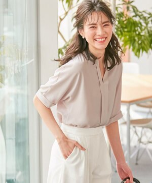  【待望の再入荷】Back Satin Amunzen 5分袖 ブラウス