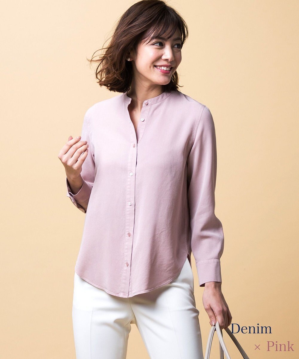 Tencel Denim ノーカラーブラウス Icb ファッション通販 公式通販 オンワード クローゼット Tencel Denim ノーカラーブラウス Icb ファッション通販 公式通販 オンワード クローゼット