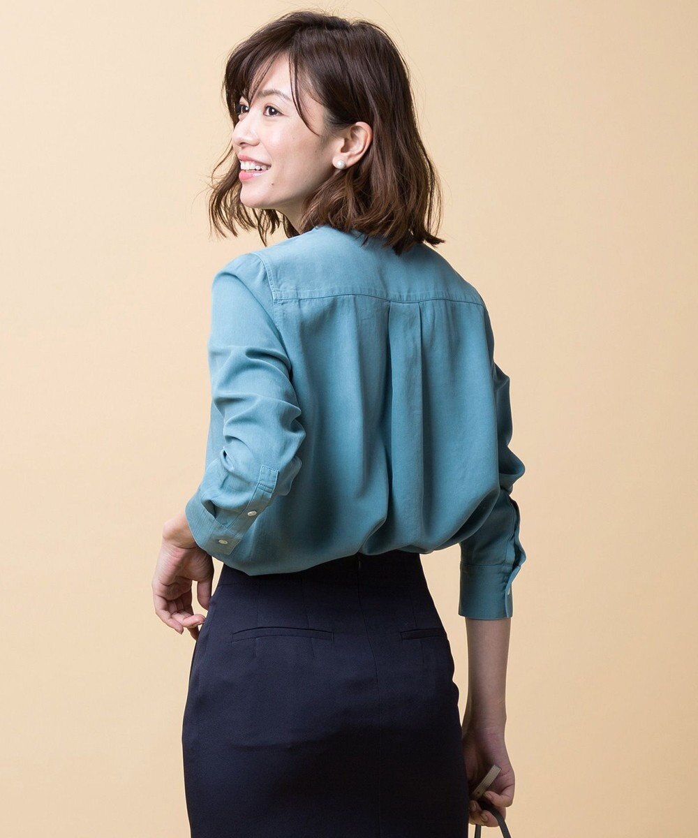 Tencel Denim ノーカラーブラウス Icbファッション通販 公式通販 オンワード クローゼット