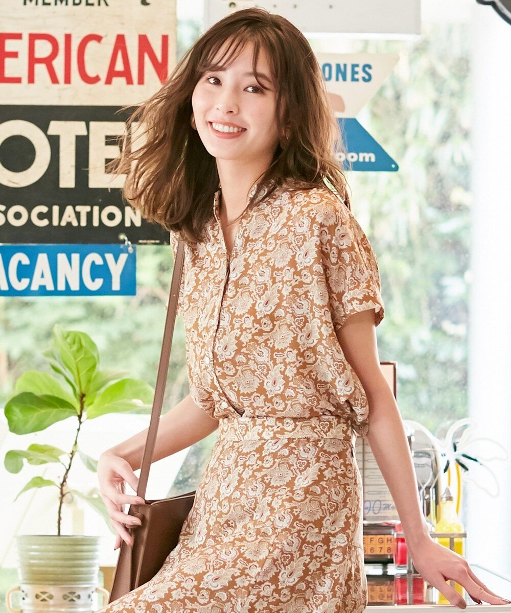 【オンワード】 J.PRESS LADIES>トップス 【洗える】LIBERTY Tiger Lily フリルカラーブラウス キャメル 11 レディース 【送料無料】