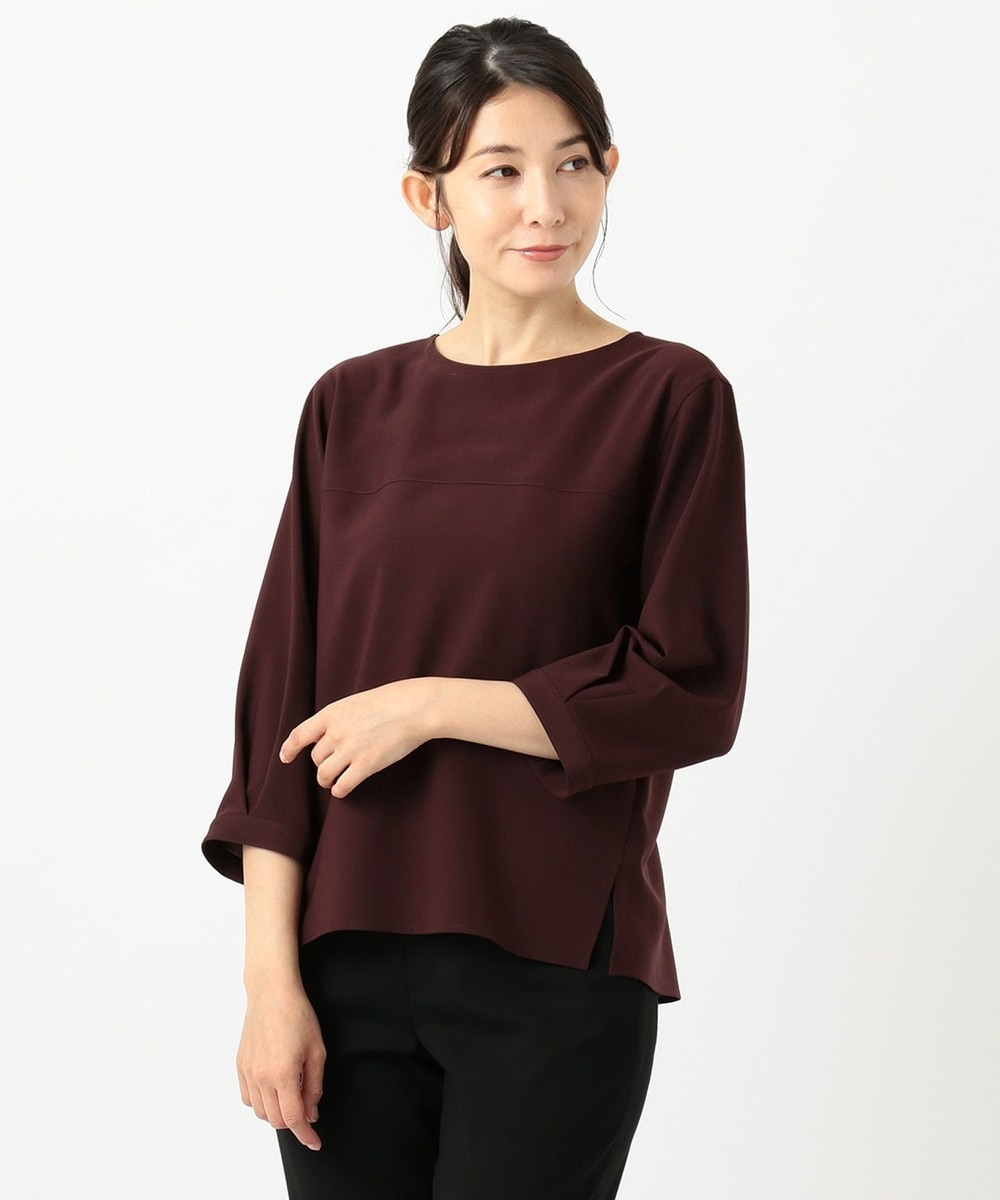 【オンワード】 J.PRESS LADIES L>トップス 【洗える】リラクシオンツイル ブラウス ブラウン T13 レディース 【送料無料】