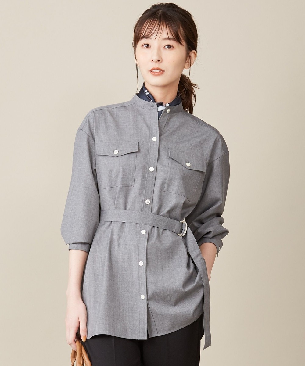 【オンワード】 J.PRESS LADIES S>トップス 【洗える】シワになりにくい ストレッチツイル ブラウス ブラウン P5 レディース 【送料無料】