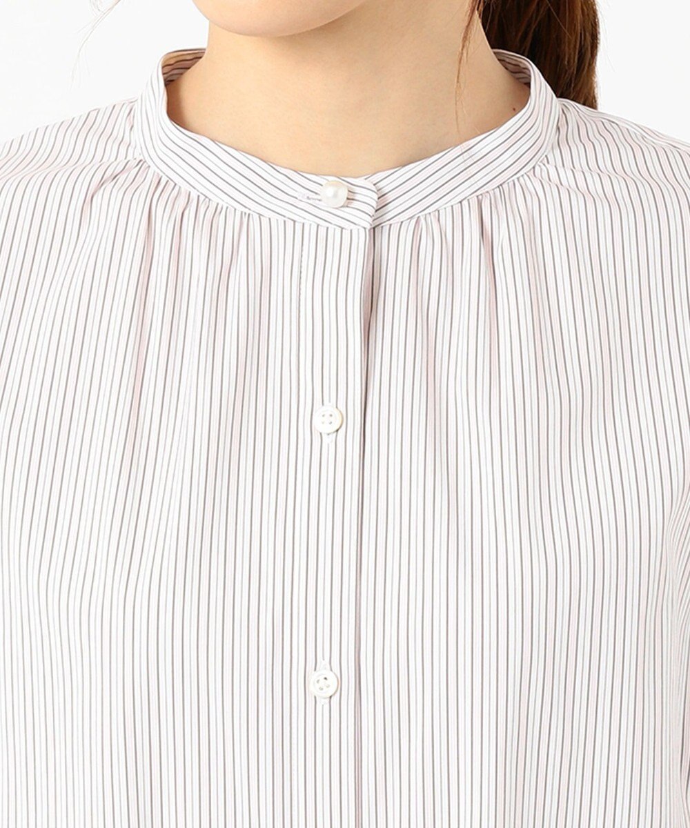 J.PRESS LADIES L 【洗える】SOMELOS JOYCE バンドカラー シャツ 