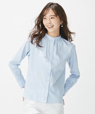 J.PRESS LADIES L 【洗える】SOMELOS JOYCE バンドカラー シャツ