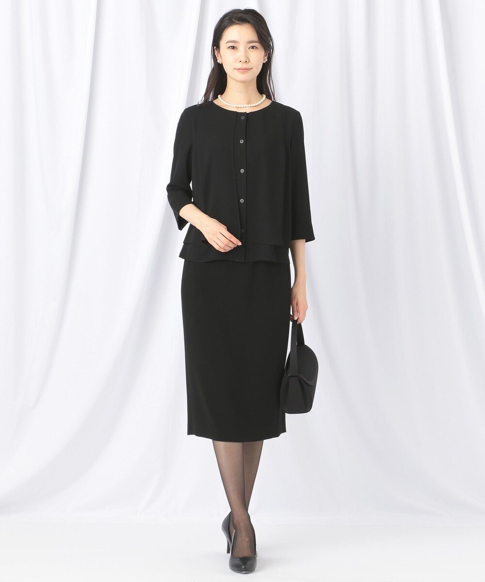 【オンワード】 自由区 FORMAL>トップス 【洗える】ウォッシャブル梨地 ブラウス ブラック 38 レディース 【送料無料】