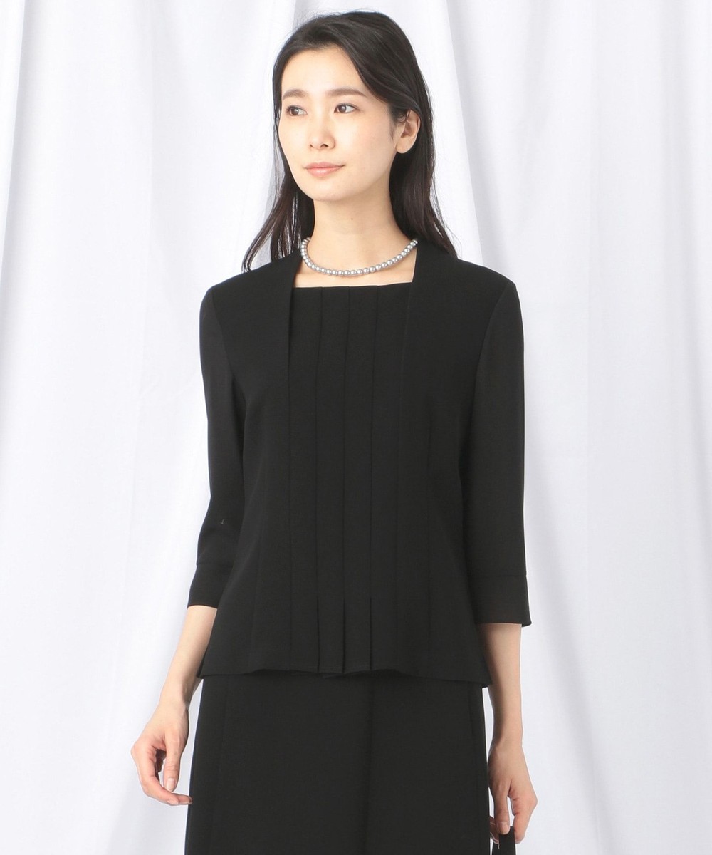 【オンワード】 自由区 FORMAL>トップス 【ストレッチ素材】NOIE15平二重 ブラウス ブラック 40 レディース 【送料無料】