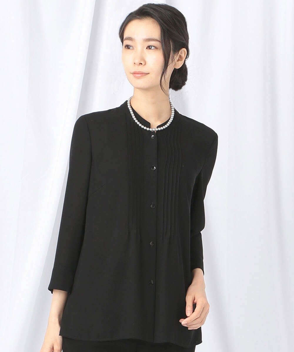 【オンワード】 自由区 FORMAL>トップス 【洗える/7~19号対応】ウォッシャブル梨地 ブラウス ブラック 42 レディース 【送料無料】