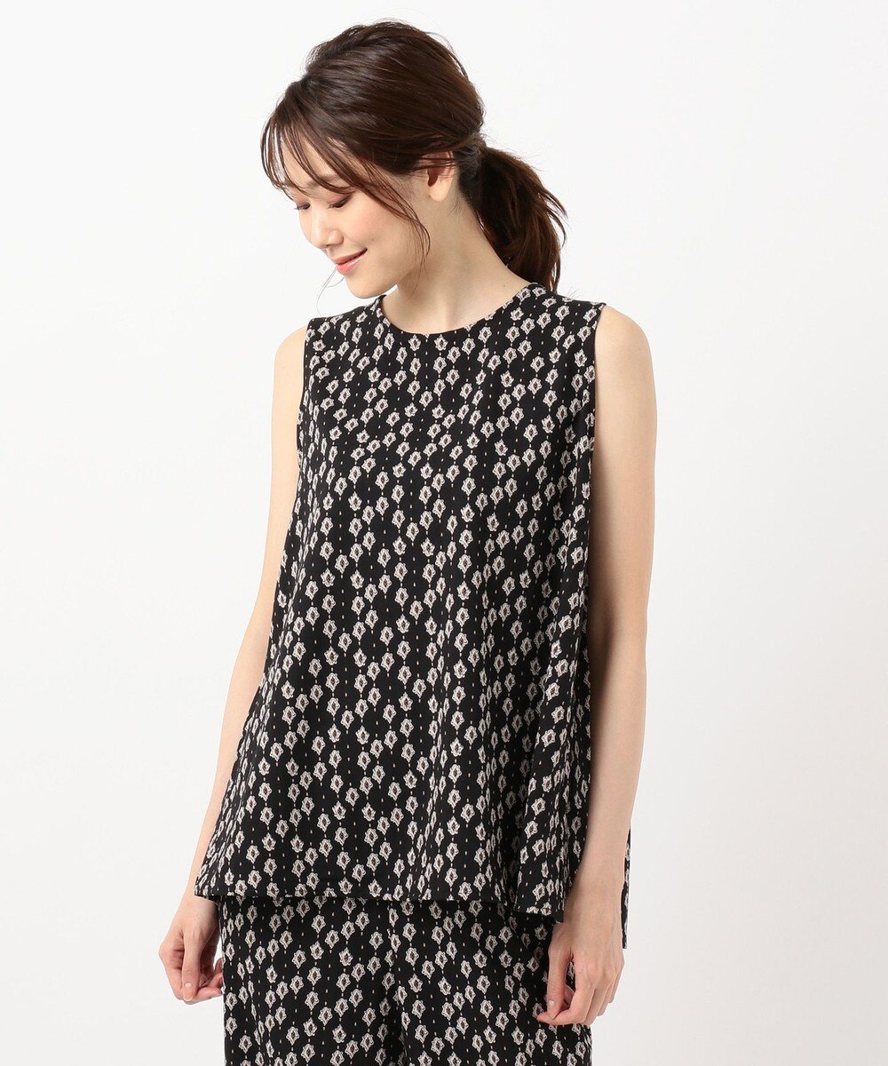 【オンワード】 SHARE PARK LADIES>トップス 【洗える】エスニックプリントノースリーブブラウス ダークブラウン 1 レディース 【送料無料】