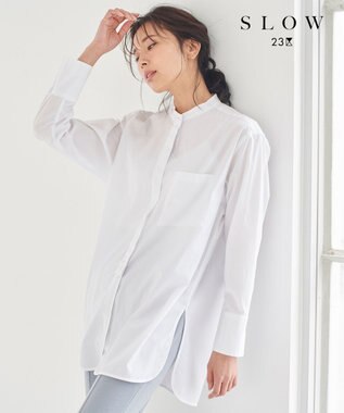 Slow コットン バンドカラー シャツ 23区 ファッション通販 公式通販 オンワード クローゼット