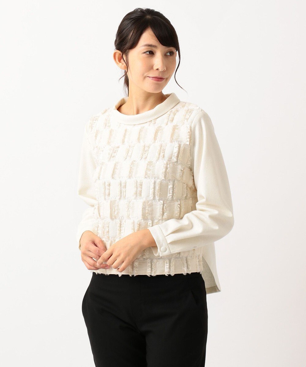 【オンワード】 自由区>トップス 【Class Lounge】WOOL CUT JACQUARD ブラウス アイボリー 40 レディース 【送料無料】