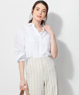 【洗える】LIBECO LINENシャツ, ホワイト系, 36